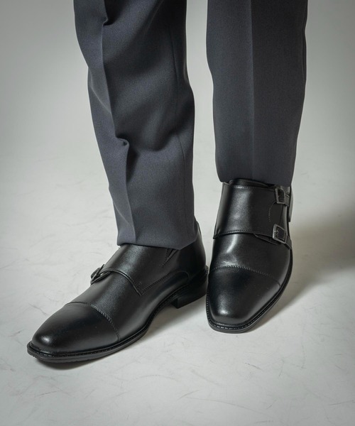 humant ヒューマ 黒 レザー ドレスシューズ チェーン装飾 TETE HOMME（テット オム） 革靴 ビジネスシューズ ビジネスシューズ