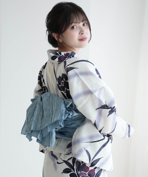 ☆アッシュ☆ 作り帯　シワ兵児帯リメイク　2点　パタパタ結び風 utatane 作り帯 しわ兵児たれ結び レディース : ZOZOTOWN Yahoo