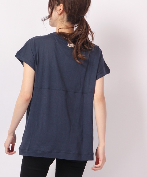 DIMENSIONE danza tシャツ メッセージプリントフレンチスリーブ