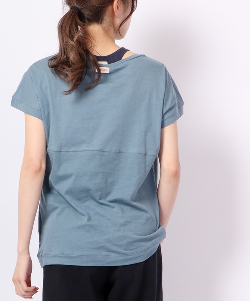 DIMENSIONE danza tシャツ メッセージプリントフレンチスリーブ