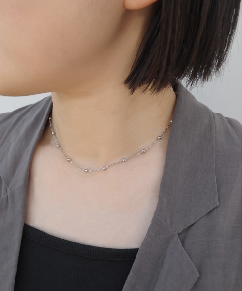 ネックレス 金属アレルギー対応 「ieLS」 ステンレス ボールチェーン 