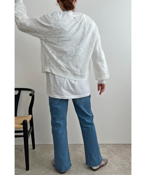 【新品】Palm Riche レース＆チュールブルゾン アイボリー palm RICHE ブルゾン アウター レース＆チュールブルゾン