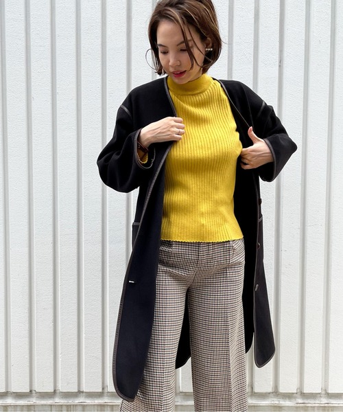 ikka（イッカ） ノーカラーコート コート パイピング3WAYコート