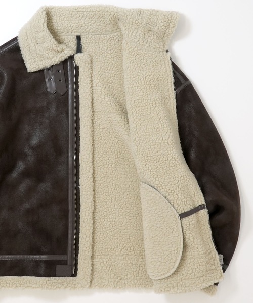 DOG TOWN ドッグタウン B3 ムートンコート ジャケット X2868 ダブルジップ裏ボアフェイクムートンジャケット（ムートンコート