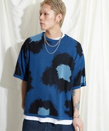 NO NEED（ノーニード） tシャツ フラワーペイントニットTシャツ 総柄