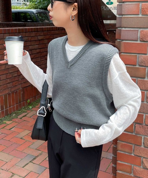 本日限定値下げ！　ジャーナルスタンダード　Vネック　ニット　ベスト　ジレ ベスト ジレ Vネックデザインニットベスト レディース