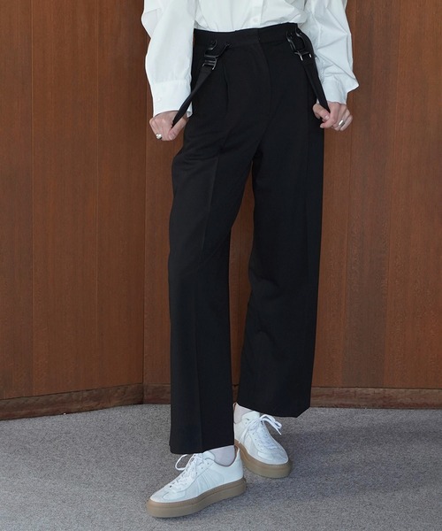 クラネ　サスペンダーパンツ CLANE（クラネ） パンツ SUSPENDER WIDE PANTS レディース : ZOZOTOWN