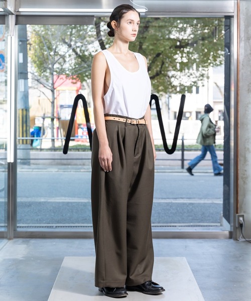 パンツ 【VOAAOV】 BISHU WOOL ONI SURGE Tuck Wide Pants VOAAOV BISHU WOOL ONI SURGE Tuck Wide