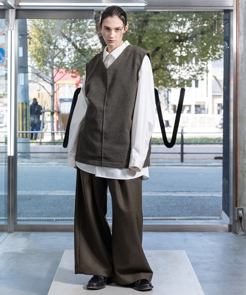 パンツ 【VOAAOV】 BISHU WOOL ONI SURGE Tuck Wide Pants VOAAOV BISHU WOOL ONI SURGE Tuck Wide