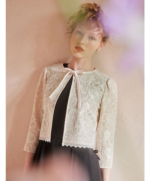 カーディガン TRANSPARENT LACE BOLERO ボレロ レディース