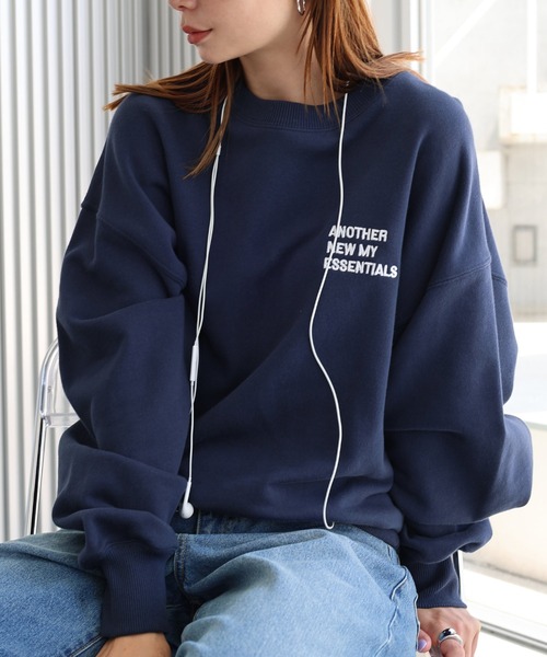 ami ダークグレー ロゴ刺繍 トレーナー AMI(アミ) - ガッツ オンラインショップ