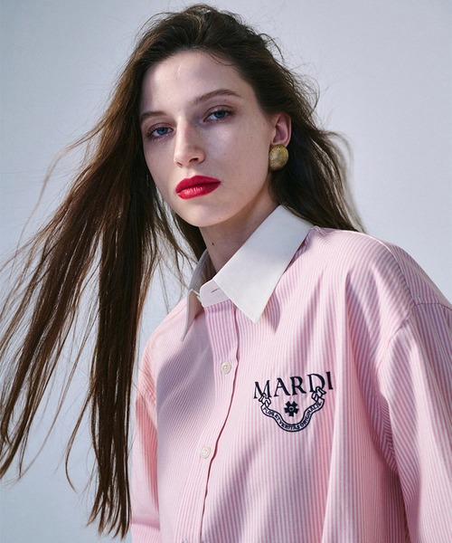 Mardi Mercredi ブラウス シャツ OXFORD SHIRT STRIPE ALUMNI