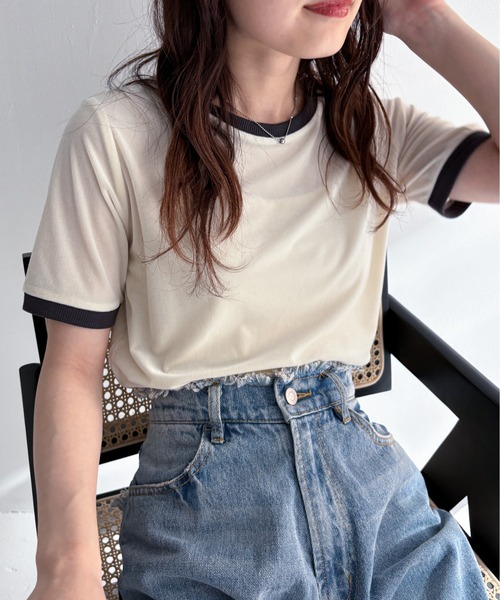 EPIMI E'PIMMY tシャツ シアーベロアリンガーTシャツ レディース