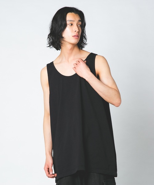 LGB タンクトップ LGB / MOMONGA/TK ドレープタンクトップ 1 ブラックxシルバー O-24-09