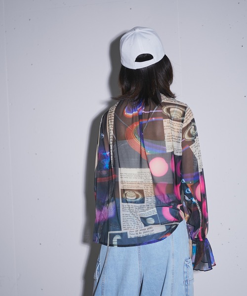 MIDVEIN ブラウス シャツ over ribbon blouse (Planet