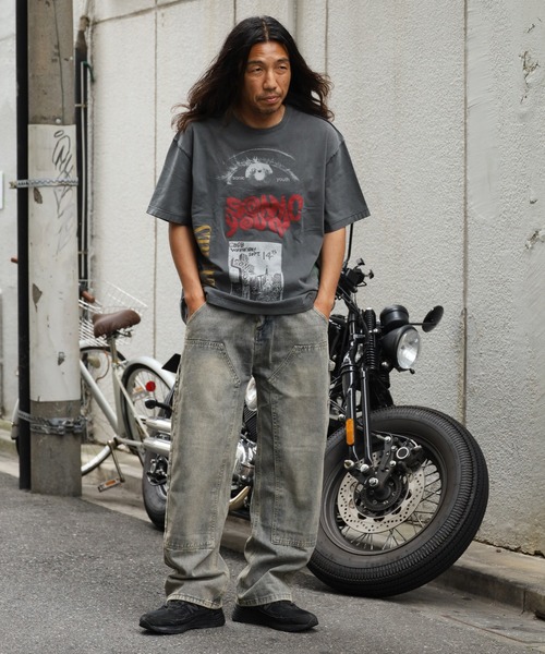 ALL RUNS ジーンズ ヴィンテージ 加工 ペインターデニムパンツ