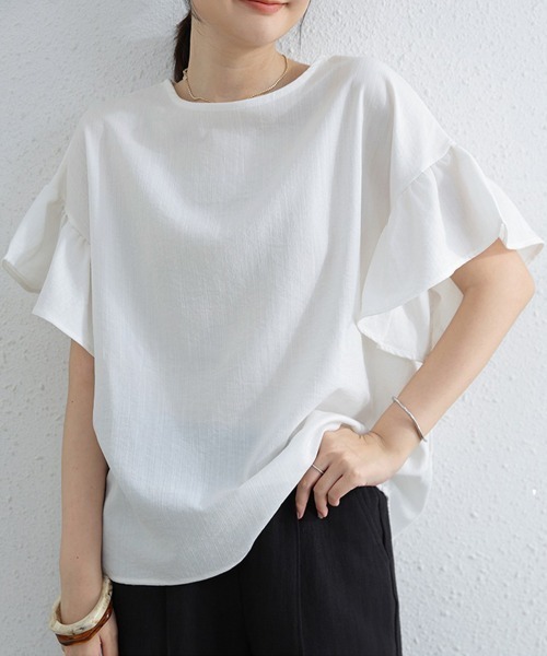 miniministore（ミニミニストア） ブラウス シャツ 半袖 フリル袖