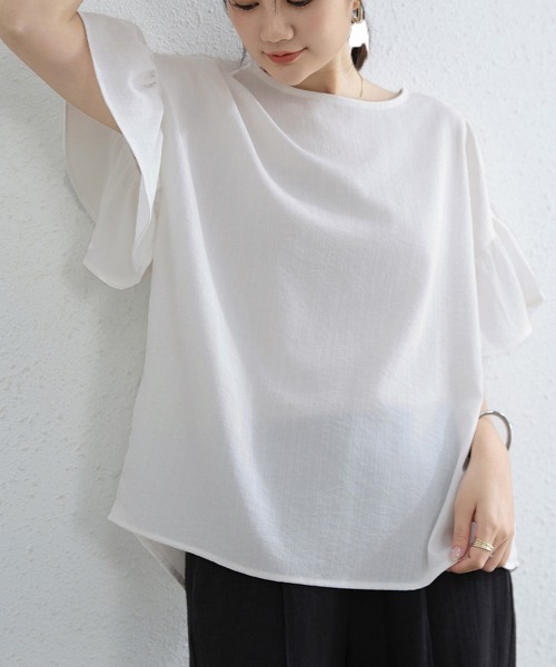 miniministore（ミニミニストア） ブラウス シャツ 半袖 フリル袖