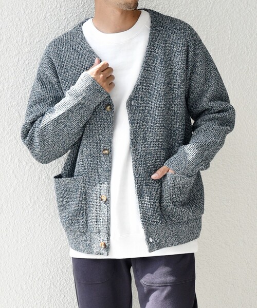 SHIPS any カーディガン any: 「手洗い可能」メランジ カラー ミックス