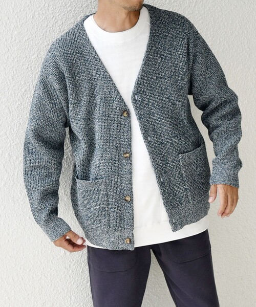 SHIPS any カーディガン any: 「手洗い可能」メランジ カラー ミックス