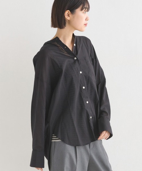 ブラウス シャツ 「MONN.:. （モン）」チノシャツ レディース OMNES（ファッション） ブラウス シャツ 綿レーヨン後ろタック