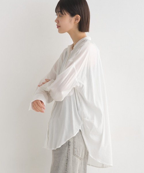 ブラウス シャツ レーヨンコットンネップブラウス レディース OMNES（ファッション） ブラウス シャツ 綿レーヨン後ろタック