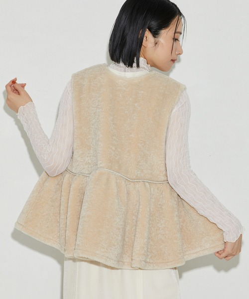 ベスト ジレ Firsthand/ファーストハンド フェイクファーギャザーベスト / ペプラムベスト レディース Firsthand ベスト ジレ Firsthand/ファーストハンド フェイク