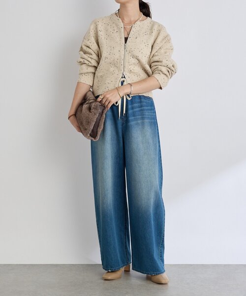 【RIVE DROITE 】ショートZIPニット RIVE DROITE（リヴドロワ） ニット セーター 「カーディガンとしても着