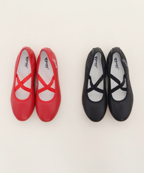 【未使用品】 Y's Red Lable パンプス バレエシューズ 23cm相当 バレエシューズ パンプス BONLECILL 赤 24.5cm フラットシューズ