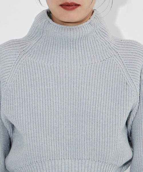 ニット セーター 「STUDIOUS/ステュディオス」クロップドチャンキーニットトップス/ショートニット レディース STUDIOUS ニット セーター 「STUDIOUS/ステュディオス