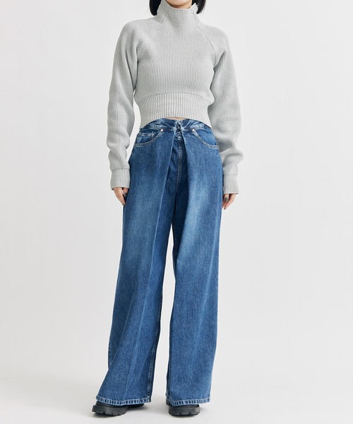 ニット セーター 「STUDIOUS/ステュディオス」クロップドチャンキーニットトップス/ショートニット レディース STUDIOUS ニット セーター 「STUDIOUS/ステュディオス