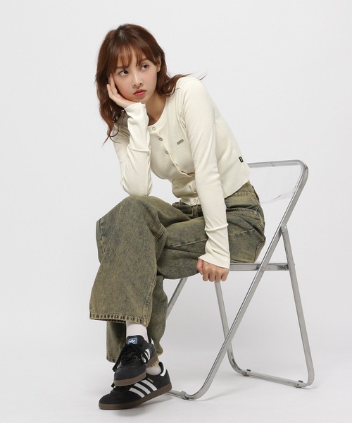 カーディガン MAGPIE ROBIN／スウェットスナップカーデ レディース MAGPIEROBIN カーディガン MAGPIE ROBIN／スウェットスナップ