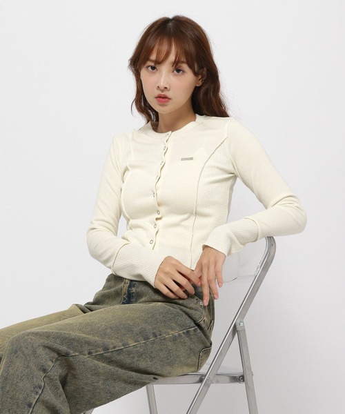 カーディガン MAGPIE ROBIN／スウェットスナップカーデ レディース MAGPIEROBIN カーディガン MAGPIE ROBIN／スウェットスナップ