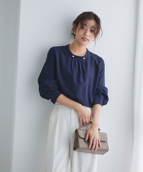 トレフルプラスワン　ピエロブラウス【パールボタン】 Tops | TREFLE＋1（トレフルプラスワン） 新品TREFLE+1 ピエロブラウス