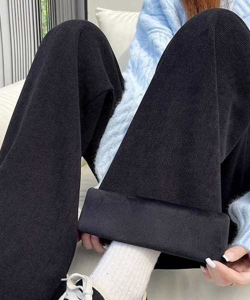 パンツ 裏起毛コーデュロイストレートパンツ レディース : ZOZOTOWN