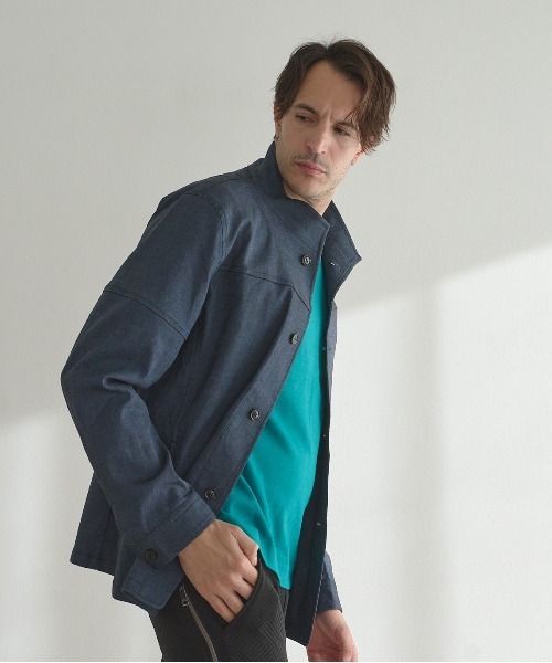 chucllaスタンドカラー ストライプブルゾン RATTLE TRAP（ラトルトラップ） ブルゾン アウター ハイパーストレッチ