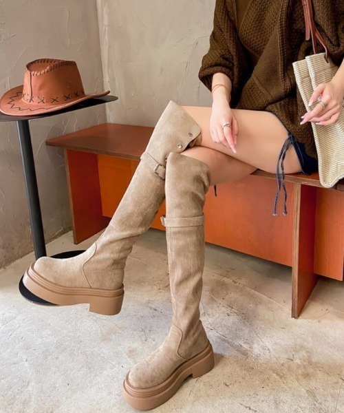 DIAVEL ブーツ 2wayスクエアフィットロングブーツ レディース