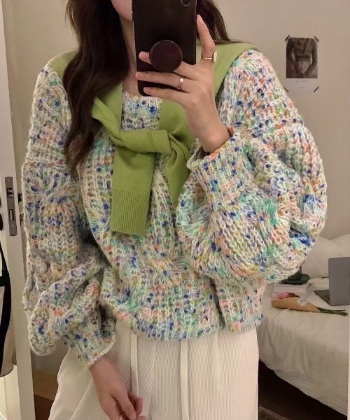 LADY LIKE（レディライク） ニット セーター ミックスカラーケーブル