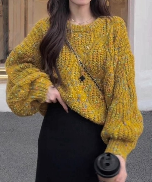 LADY LIKE（レディライク） ニット セーター ミックスカラーケーブル