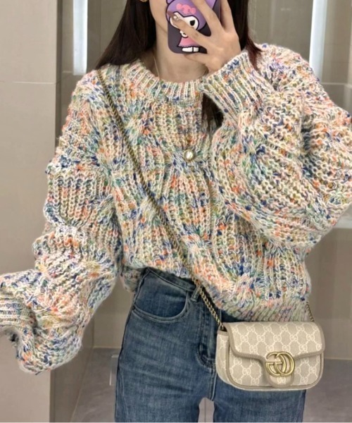 LADY LIKE（レディライク） ニット セーター ミックスカラーケーブル