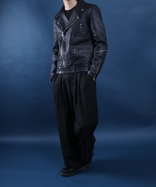 希少サイズ✨ ２ アッパーハイツ 羊革 ラムスキン ダブルライダースジャケット ANPAS（アンパス） 革ジャン ライダース Sheepskin Leather UK Riders