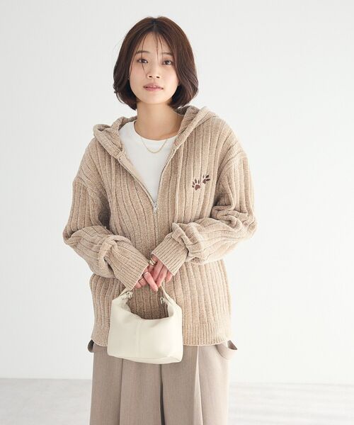 ハンドメイド　ニットパーカー PUBLIC TOKYO パーカー クラフトメッシュニットパーカー