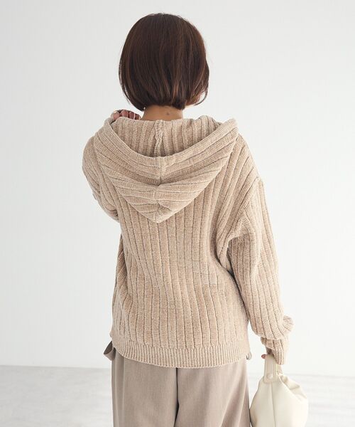ハンドメイド　ニットパーカー CRAFT STANDARD BOUTIQUE パーカー アニマル刺繍ニットZIP
