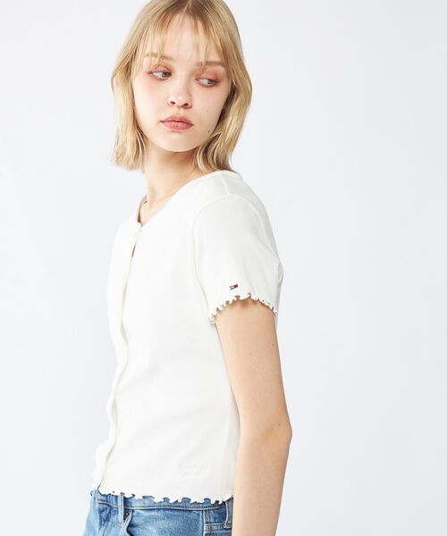 TOMMY JEANS（トミー・ジーンズ） tシャツ リブショートスリーブトップ