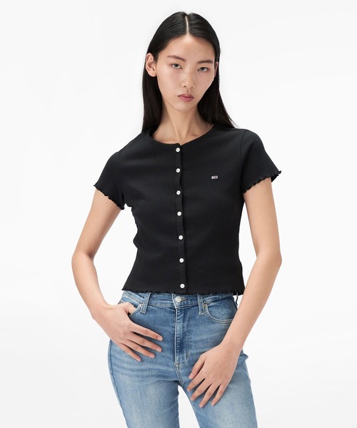 TOMMY JEANS（トミー・ジーンズ） tシャツ リブショートスリーブトップ