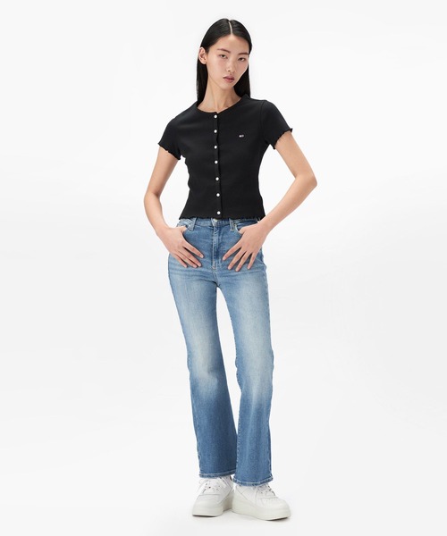 TOMMY JEANS（トミー・ジーンズ） tシャツ リブショートスリーブトップ