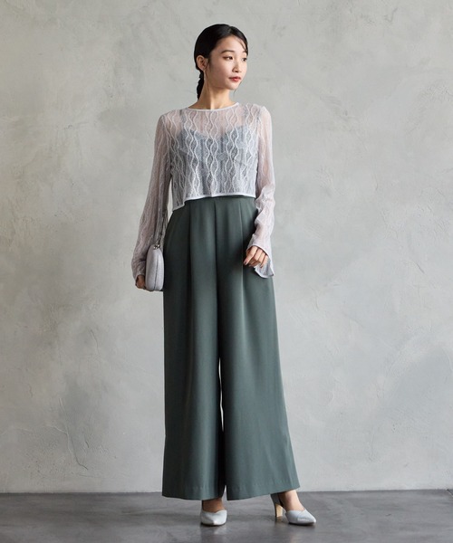 AIMER パンツドレス クロスデザインキャミソールオールインワン