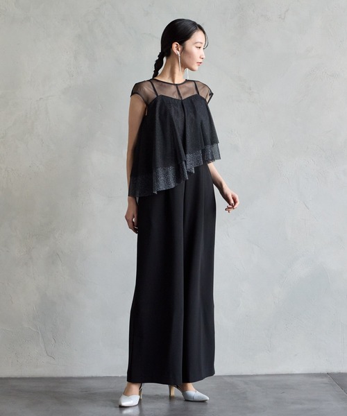 AIMER パンツドレス クロスデザインキャミソールオールインワン