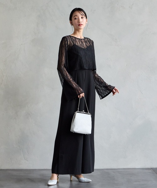 AIMER パンツドレス クロスデザインキャミソールオールインワン