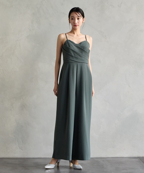 エメ aimer anche オールインワン パーティー パンツドレス 黒 M AIMER パンツドレス クロスデザインキャミソールオールインワン